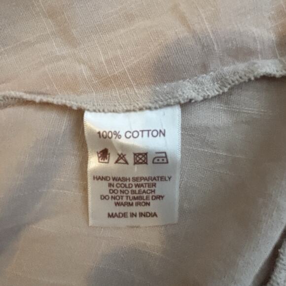 NWT Paper Lace Tunic Hi/Lo Mini Dress Beige w/ Pockets Boho Cotton  Sm - Picture 7 of 11